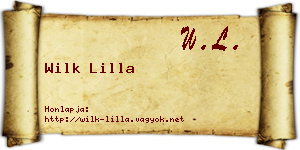 Wilk Lilla névjegykártya